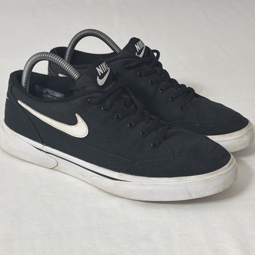 Nike GTS 16 TXT Black White 840300 010 Retro Swoosh Logo Canvas Sneakers Men 8.5